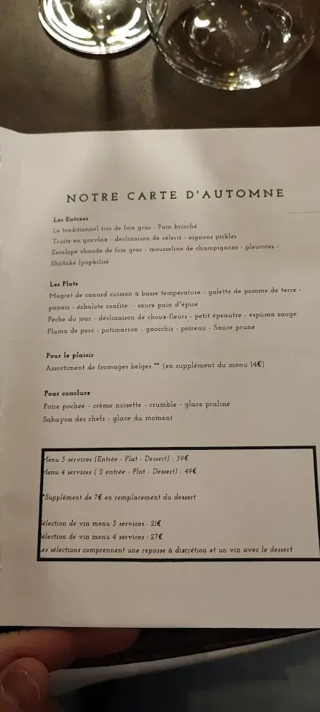 Menu_La brasserie d’Upigny (La table d'Upignac)_Éghezée_image_3