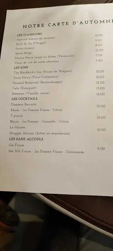 Menu_La brasserie d’Upigny (La table d'Upignac)_Éghezée_image_4