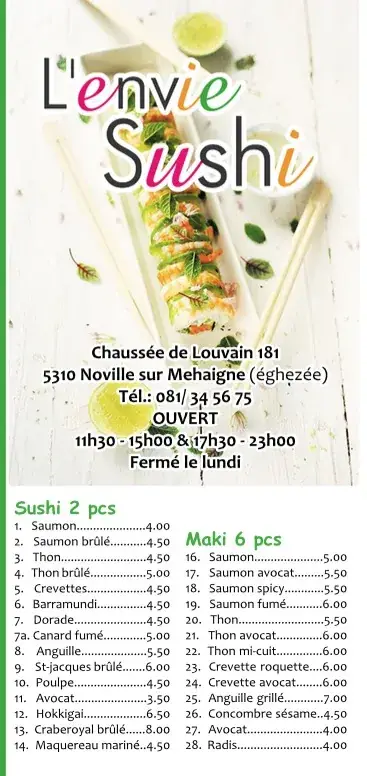 Menü_L’envie Sushi_Éghezée_Bild_4