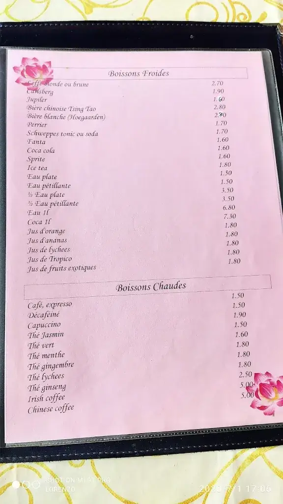 Menü_Cascade D'asie_Éghezée_Bild_3