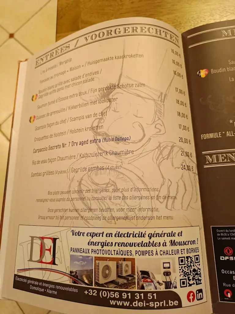 Menu_La Chaumière de l'E3_Mouscron_image_1