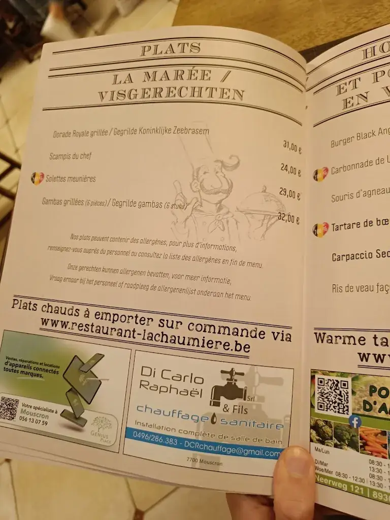 Menu_La Chaumière de l'E3_Mouscron_image_3