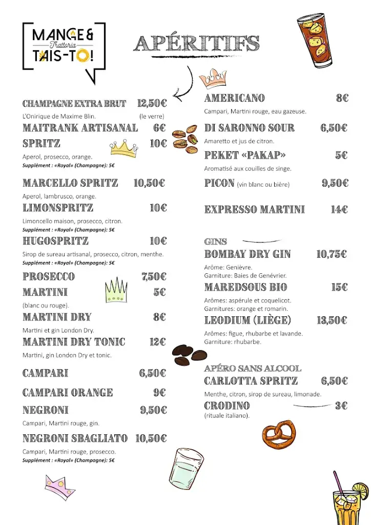 Menu_Trattoria Mange et tais-toi!_Habay_image_1