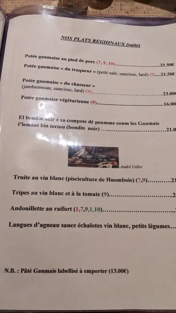 Menü_Au Coeur de la Gaume_Virton_Bild_3