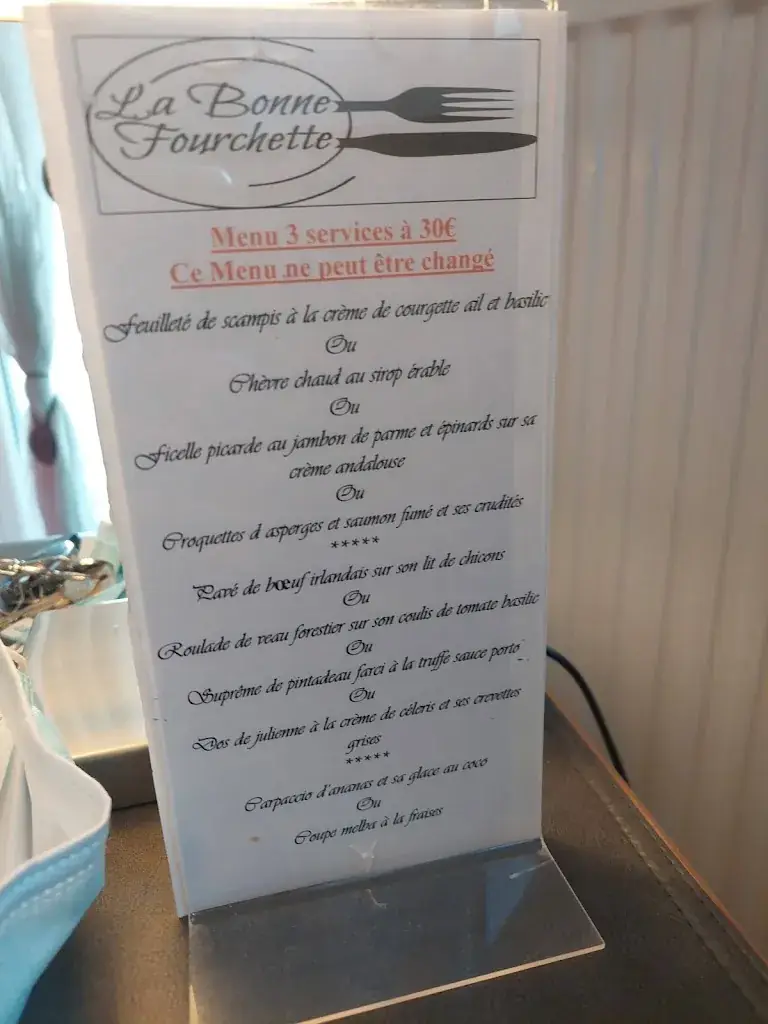 Menu_La Bonne Fourchette_Erquelinnes_image_3