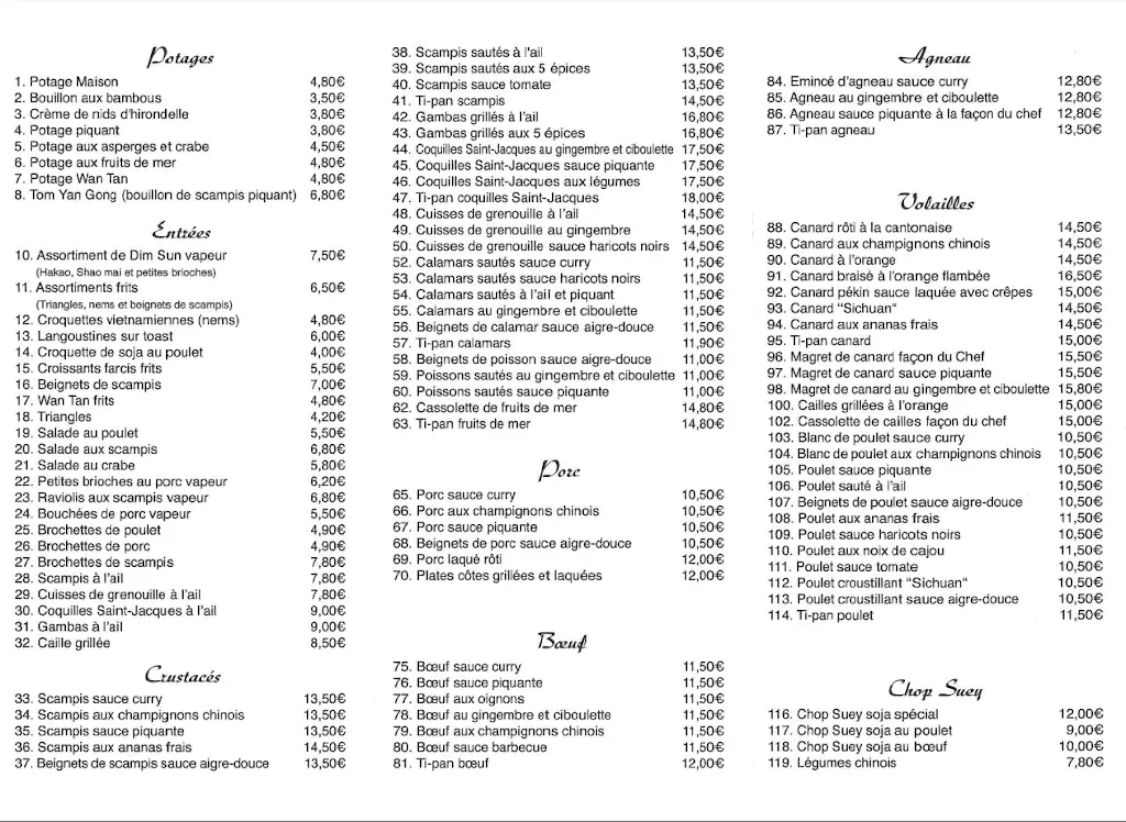Menu_VILLAGE CHINOIS 18_Erquelinnes_image_1