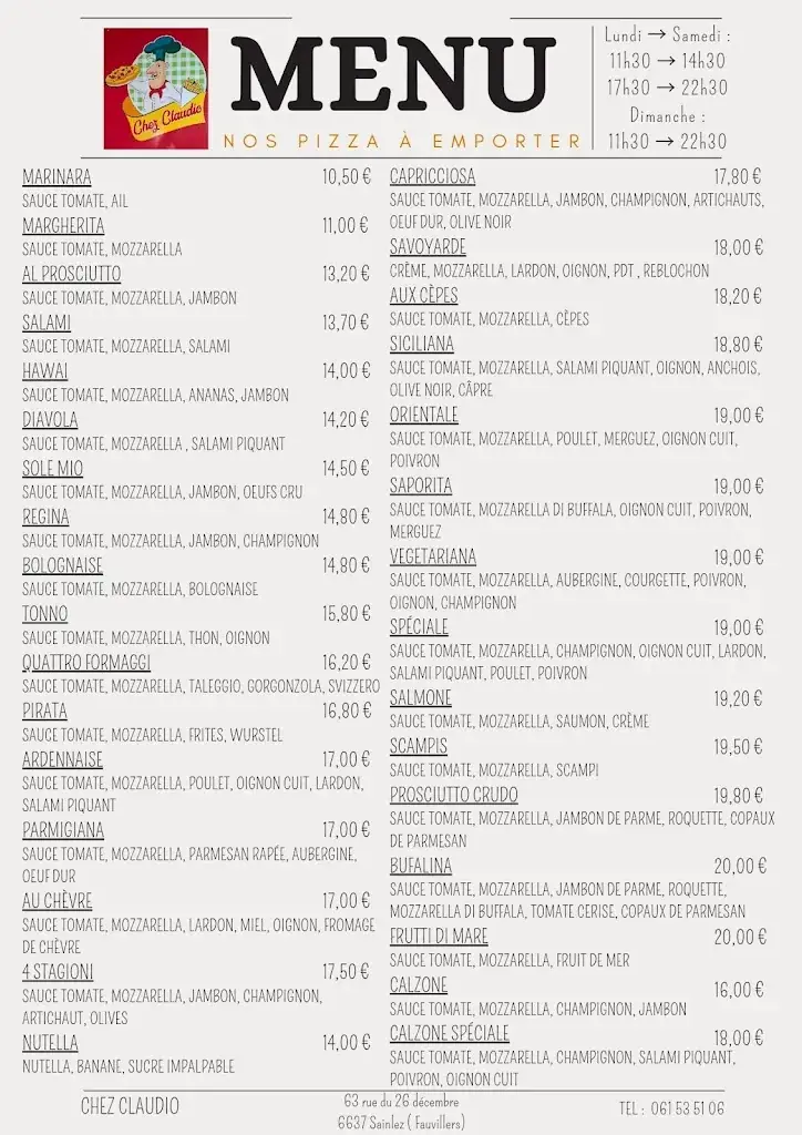 Menu_Chez claudio_Fauvillers_image_2