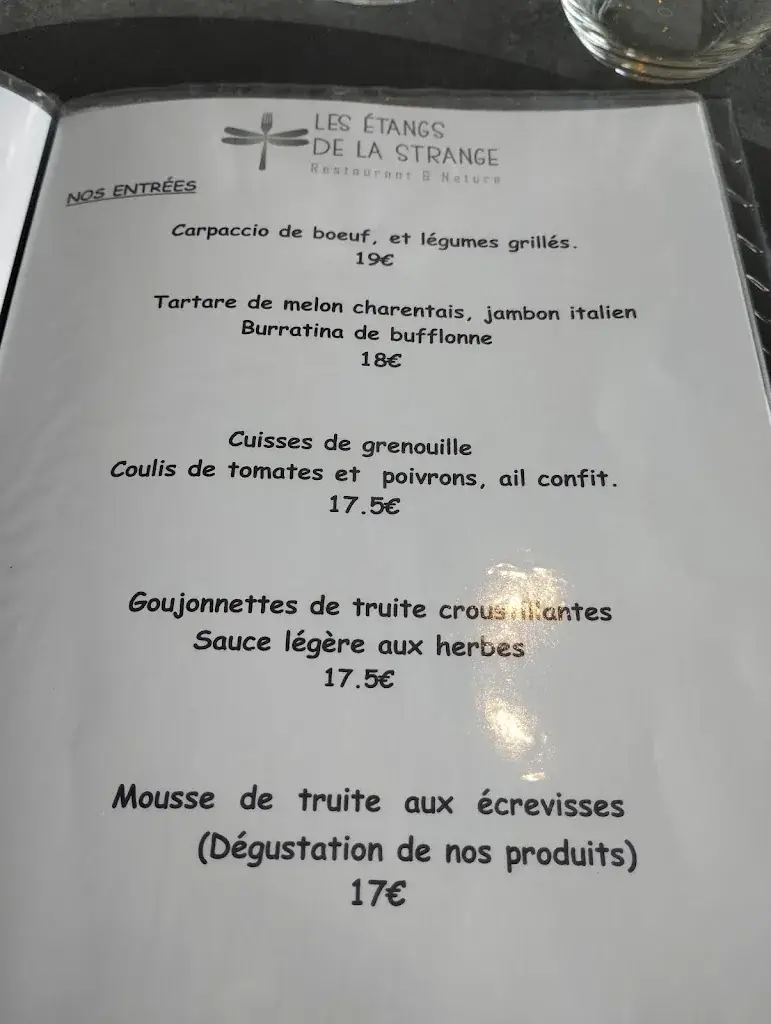 Menu_Restaurant les étangs de la Strange_Vaux-sur-Sûre_image_1