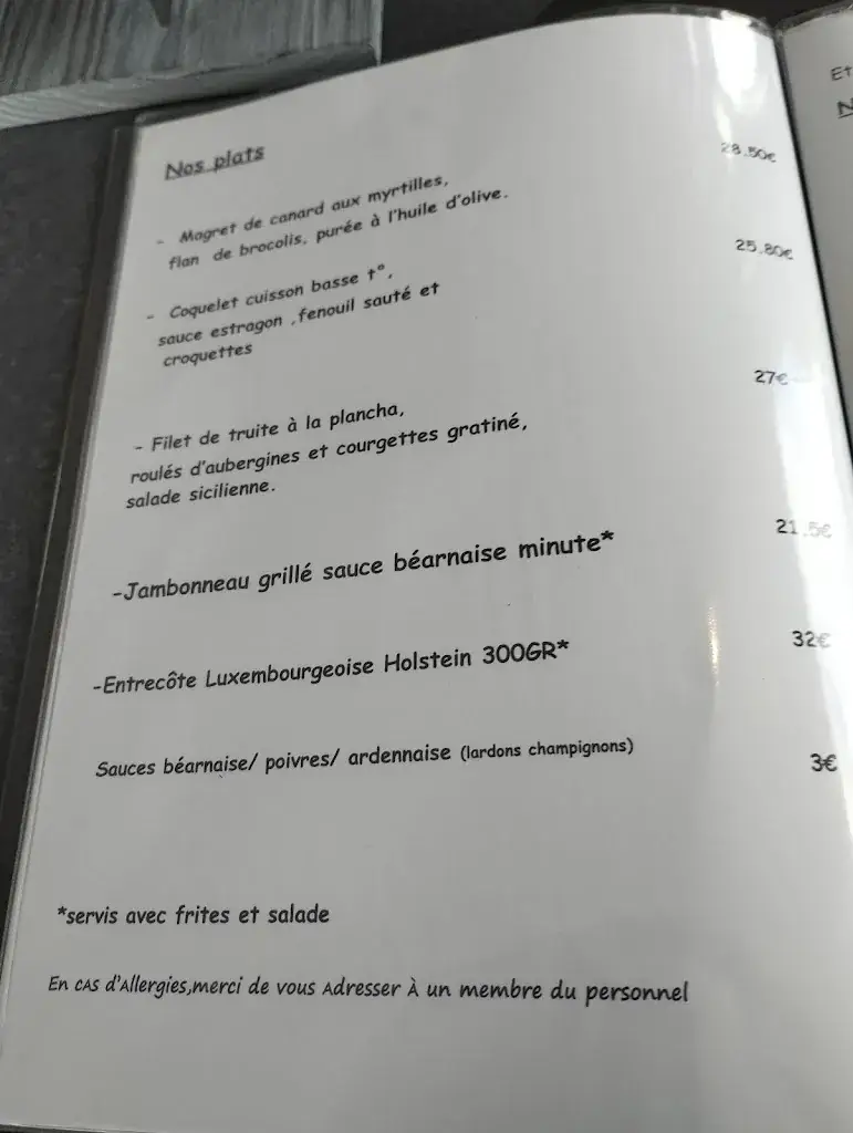 Menu_Restaurant les étangs de la Strange_Vaux-sur-Sûre_image_3