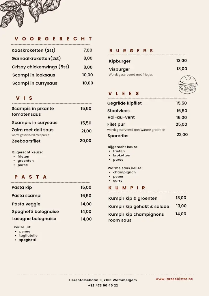 Menü_La Rose Bistro_Wommelgem_Bild_2