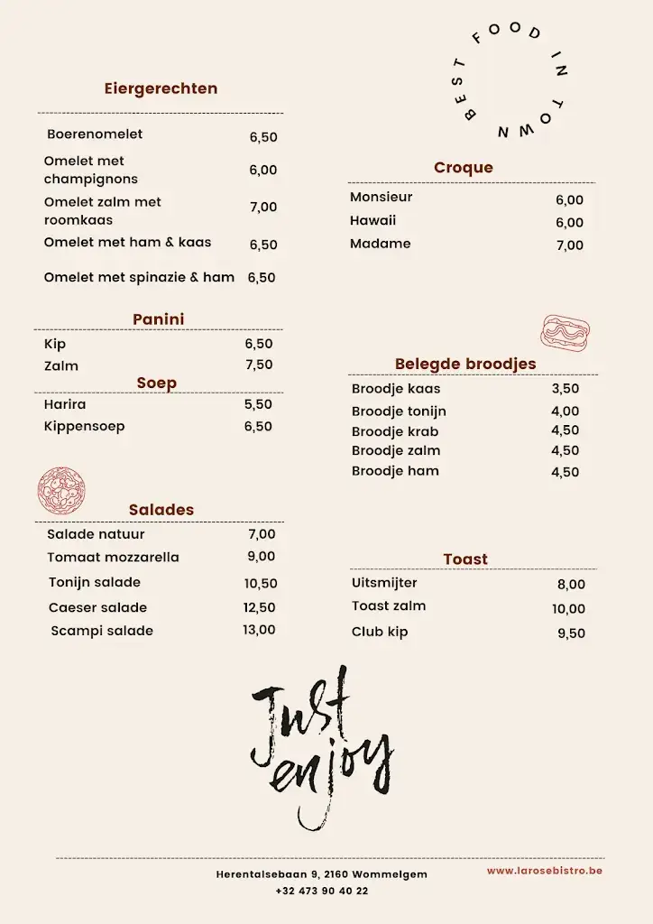 Menü_La Rose Bistro_Wommelgem_Bild_3