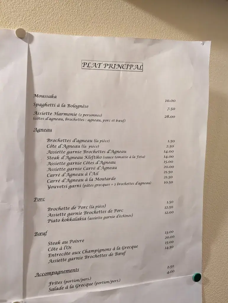 Menü_Taverne Harmonie_Fleurus_Bild_1