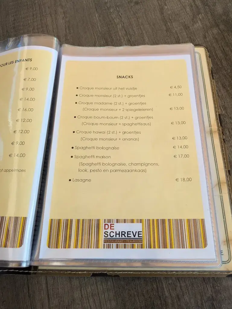 Menu_Restaurant De Schreve_Alveringem_image_1
