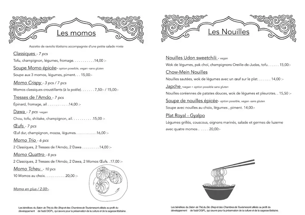 Menü_Tibetan Convention Tea House_Florennes_Bild_2