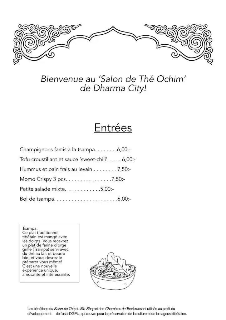 Menü_Tibetan Convention Tea House_Florennes_Bild_3