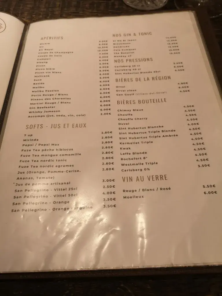 Menu_Le Relais des Oliviers_Florenville_image_1