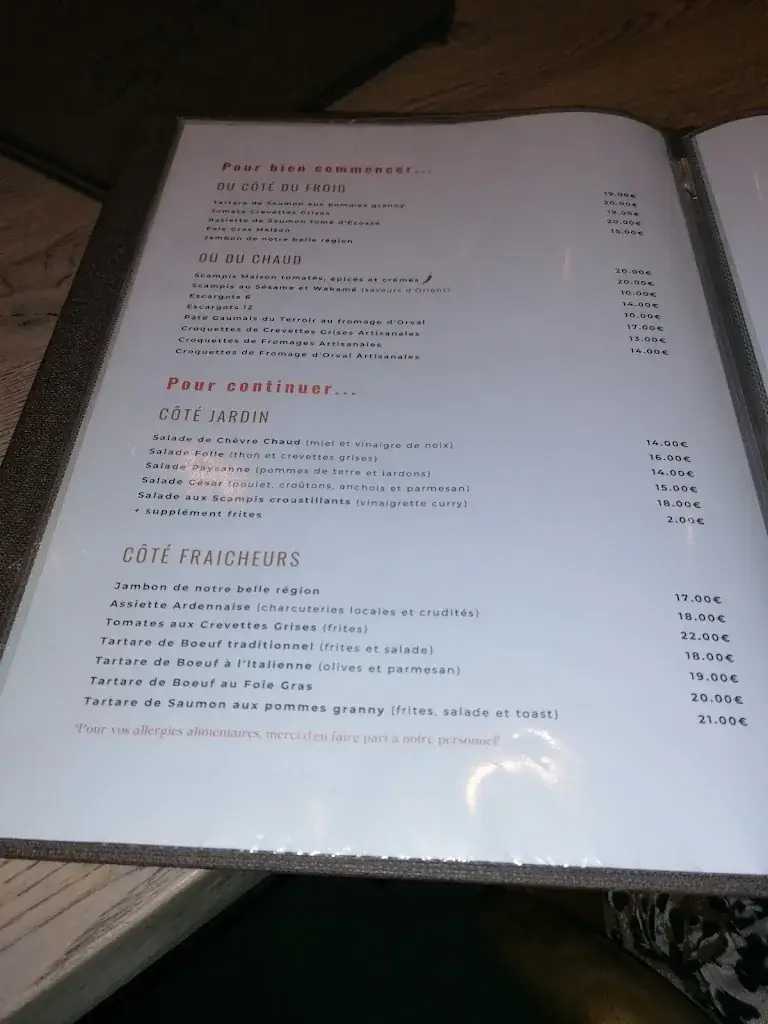 Menu_Le Relais des Oliviers_Florenville_image_4