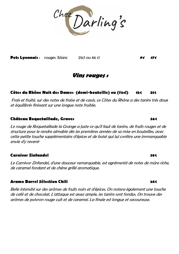 Menu_Chez Darling's_Florenville_image_2