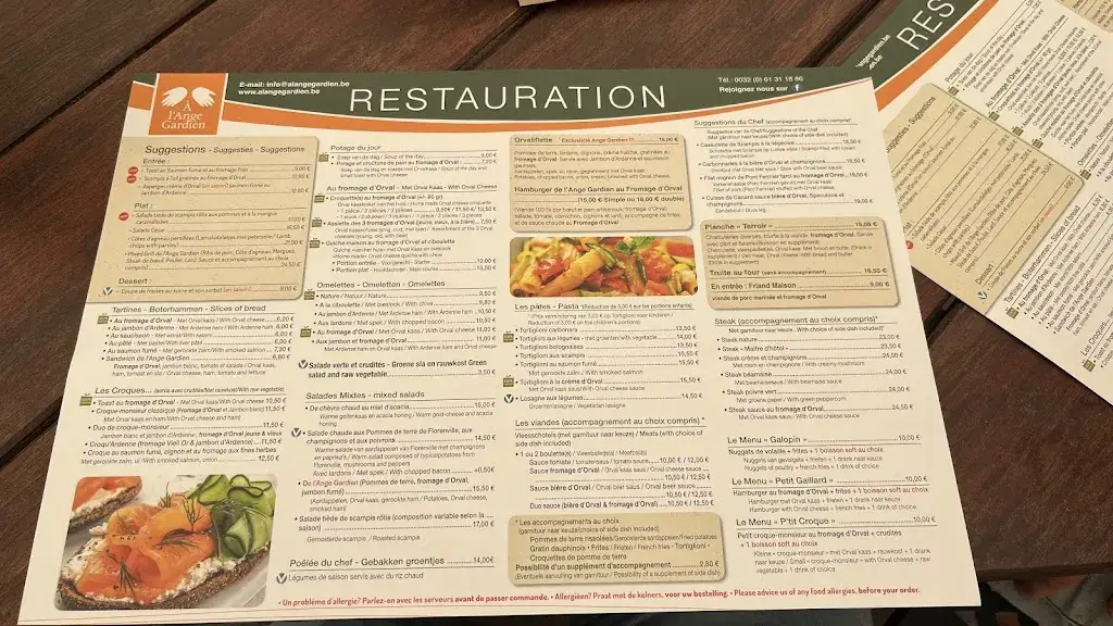 Menu_A l'Ange Gardien_Florenville_image_2