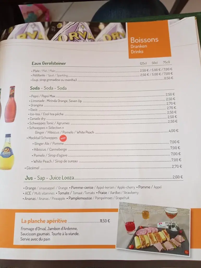 Menu_A l'Ange Gardien_Florenville_image_4