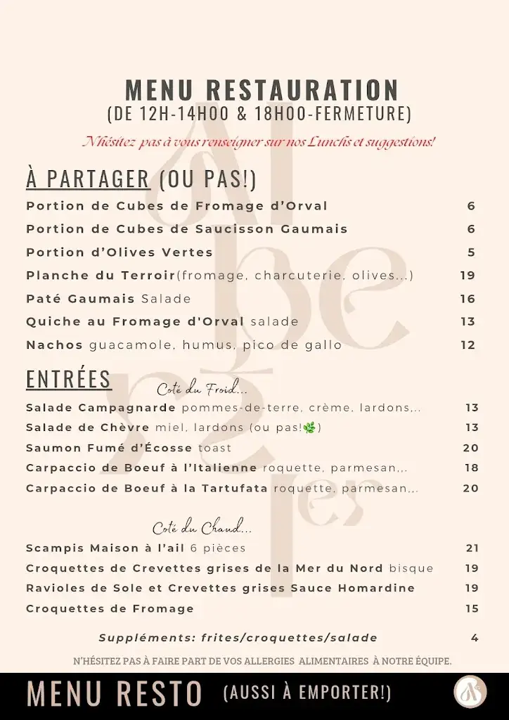 Menu_Brasserie Albert 1er_Florenville_image_2