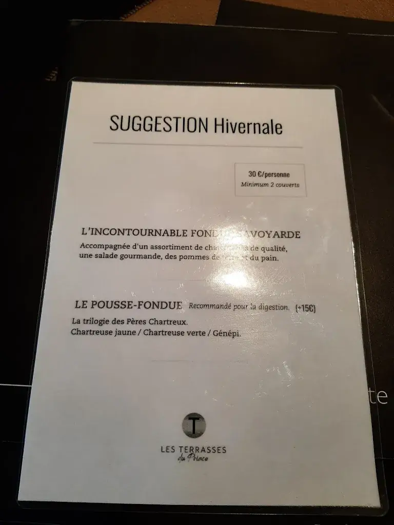 Menü_Les Terrasses du Prince_Gembloux_Bild_2