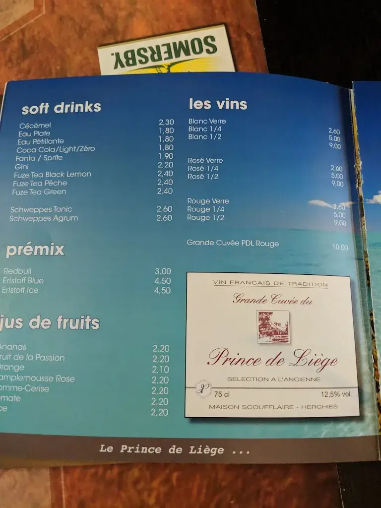 Menü_Les Terrasses du Prince_Gembloux_Bild_3