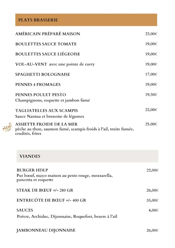 Menu_Hotel de la Poste GEDINNE_Gedinne_image_2