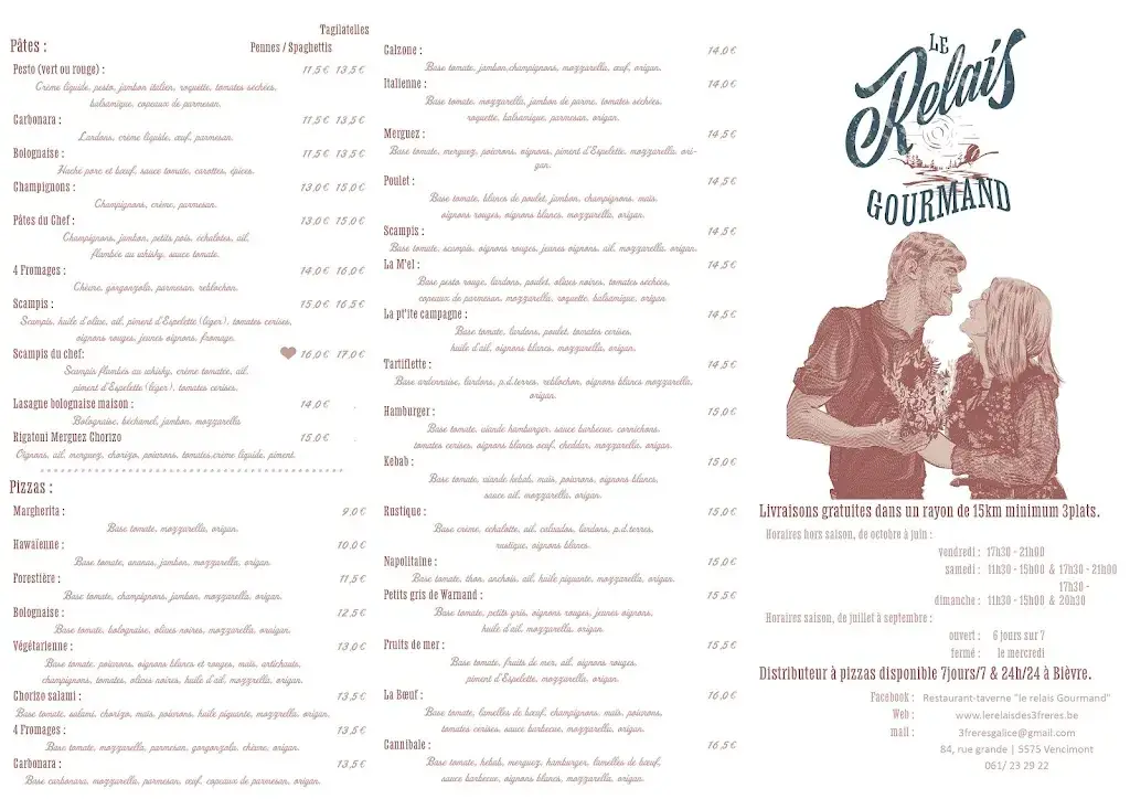 Menu_Le Relais des 3 Frères_Gedinne_image_2