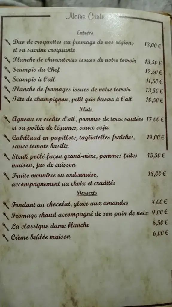 Menu_Le Relais des 3 Frères_Gedinne_image_4