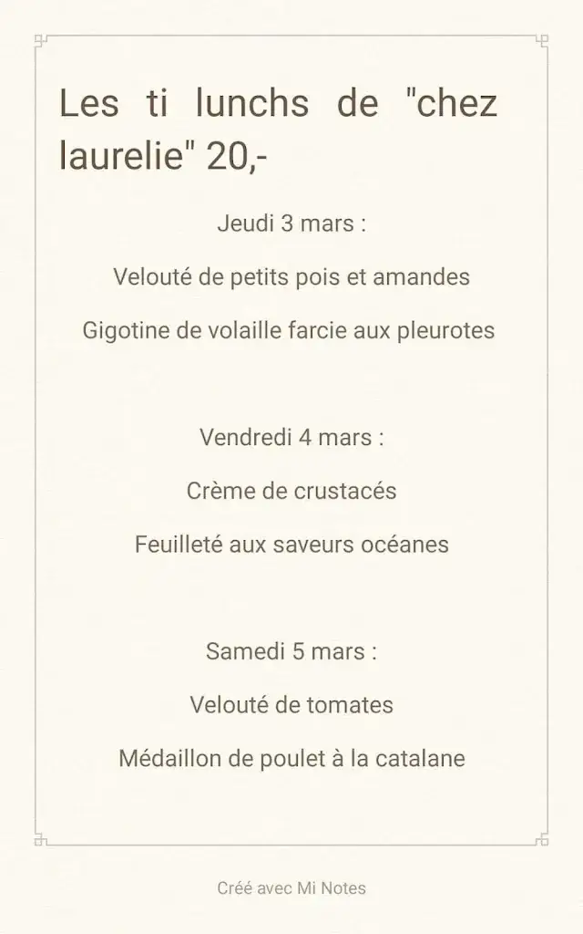 Menü_Chez laurelie_Grez-Doiceau_Bild_1