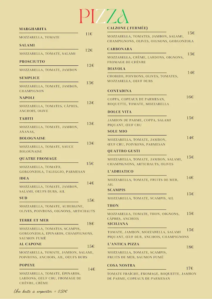 Menu_L'Antica Trattoria Chez Stefano_Gesves_image_1