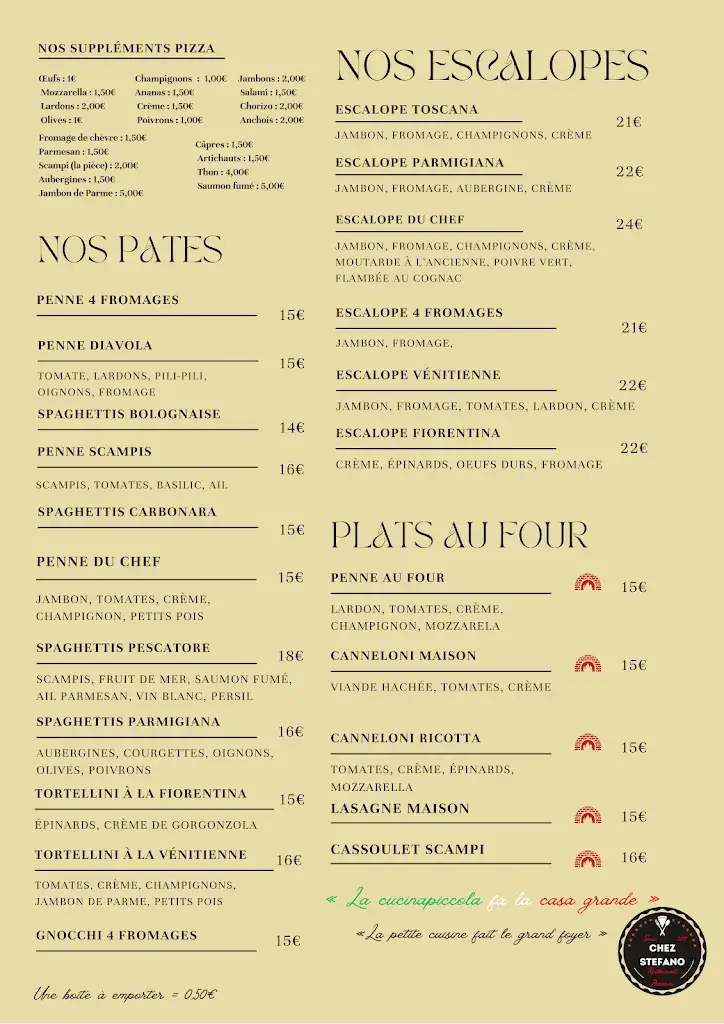 Menu_L'Antica Trattoria Chez Stefano_Gesves_image_2