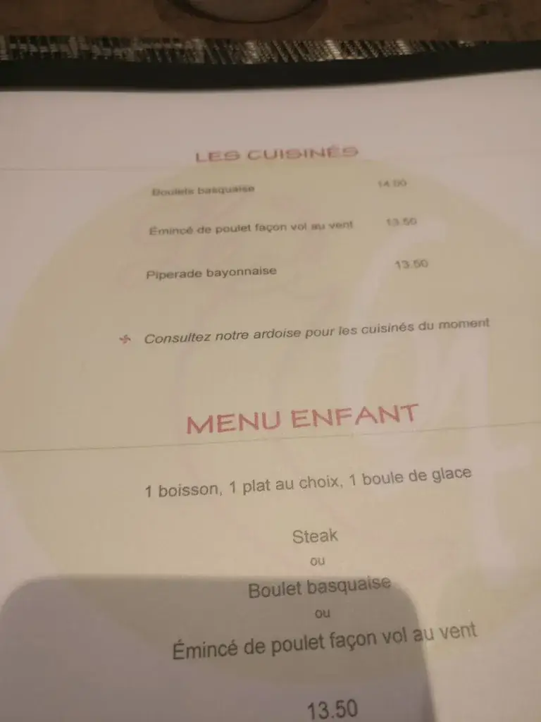 Menu_Restaurant Le 64_Ohey_image_2