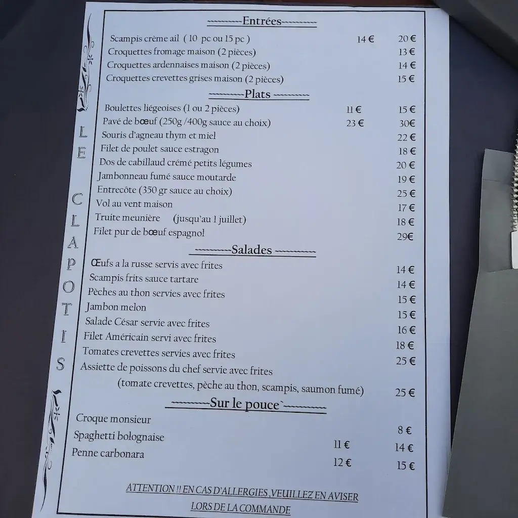 Menu_Le Clapotis_Hamoir_image_4