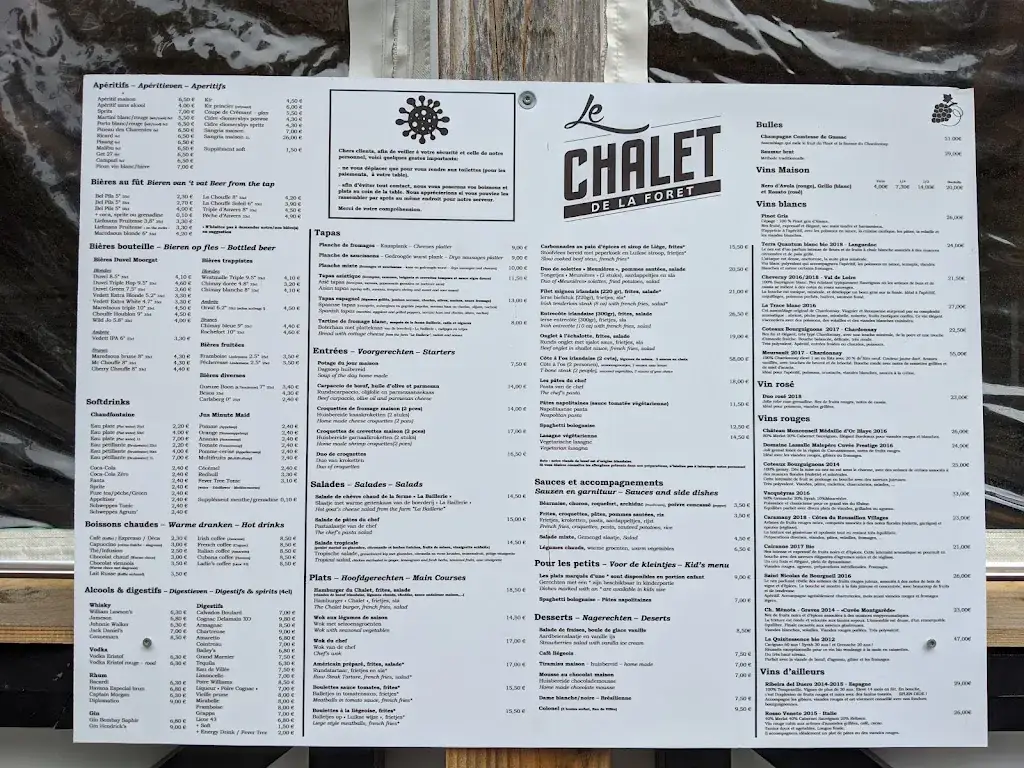 Menu_Le chalet De La Foret_Genappe_image_2
