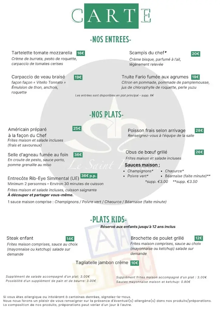 Menu_Restaurant Le Saint Hadelin_Houyet_image_1