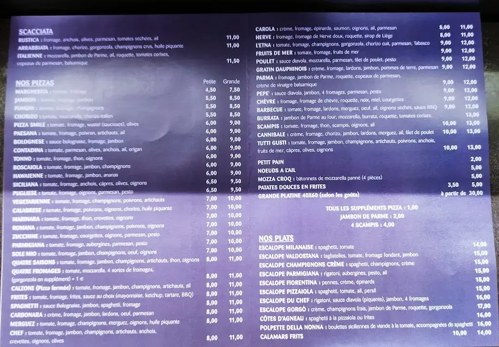 Menü_Piccola Italia_Herve_Bild_1