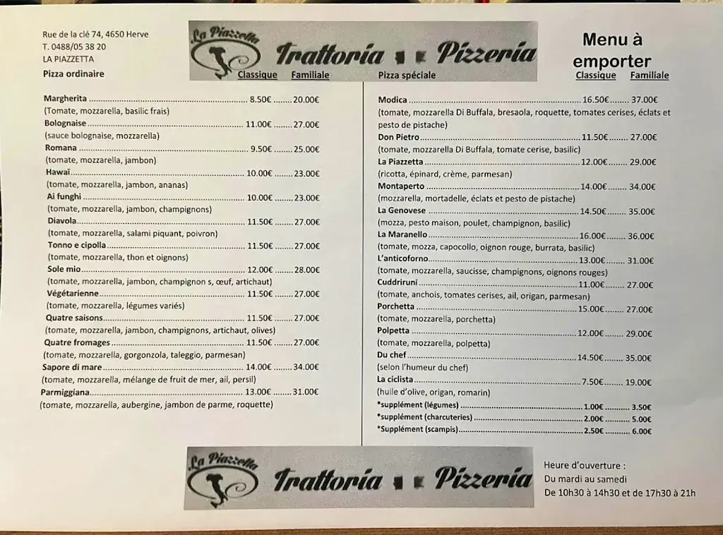 Menu_La PIAZZETTA HERVE_Herve_image_1