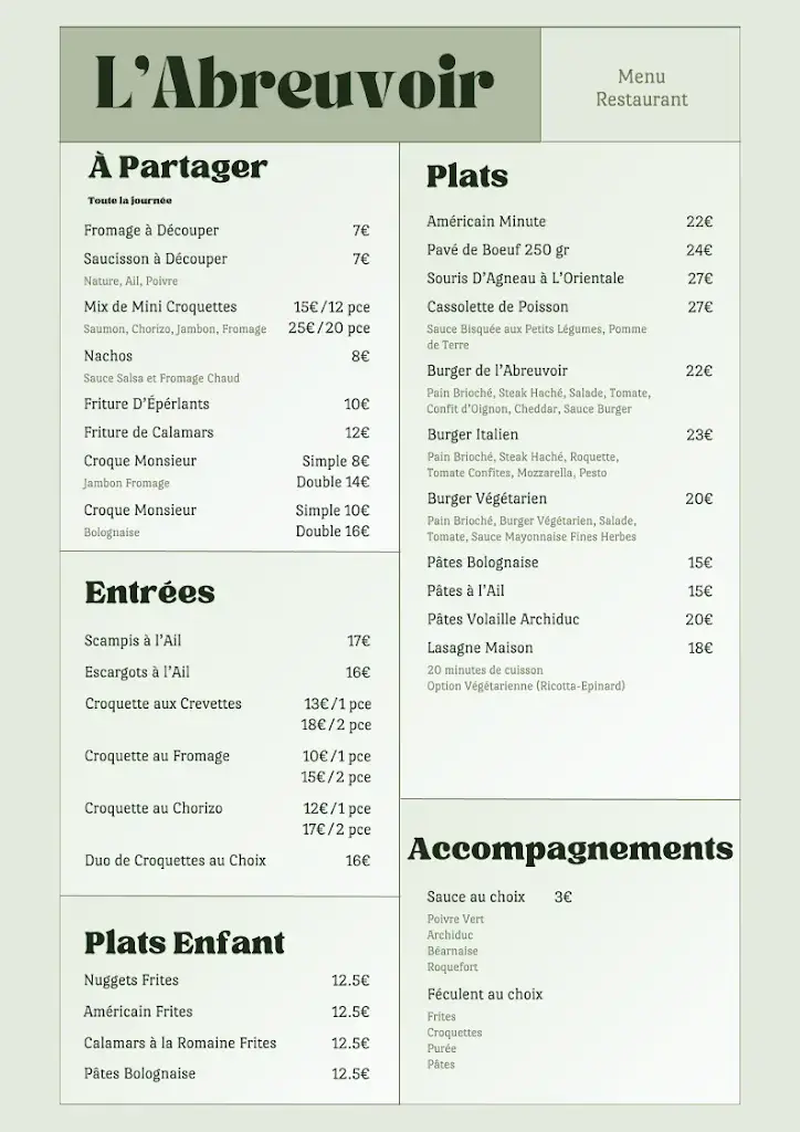 Menü_L'Abreuvoir_Ittre_Bild_1