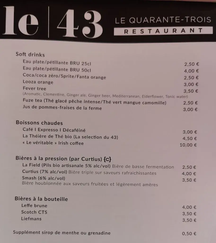 Menü_Le 43 - Restaurant_Juprelle_Bild_4
