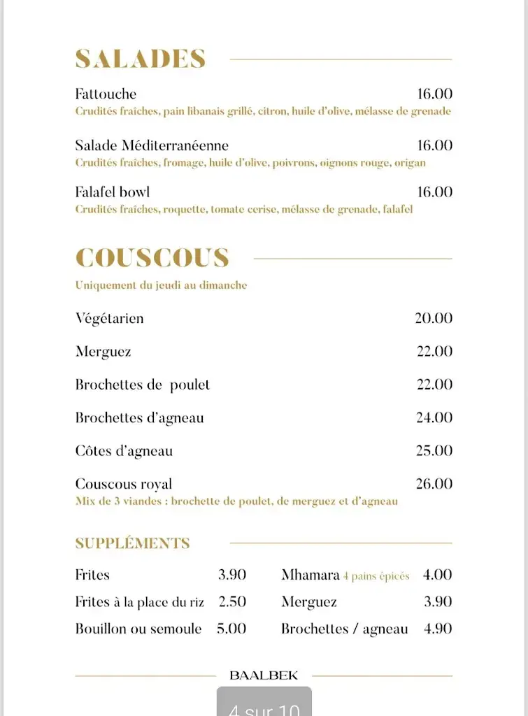 Menü_Baalbek restaurant (Luik)_Liège_Bild_4