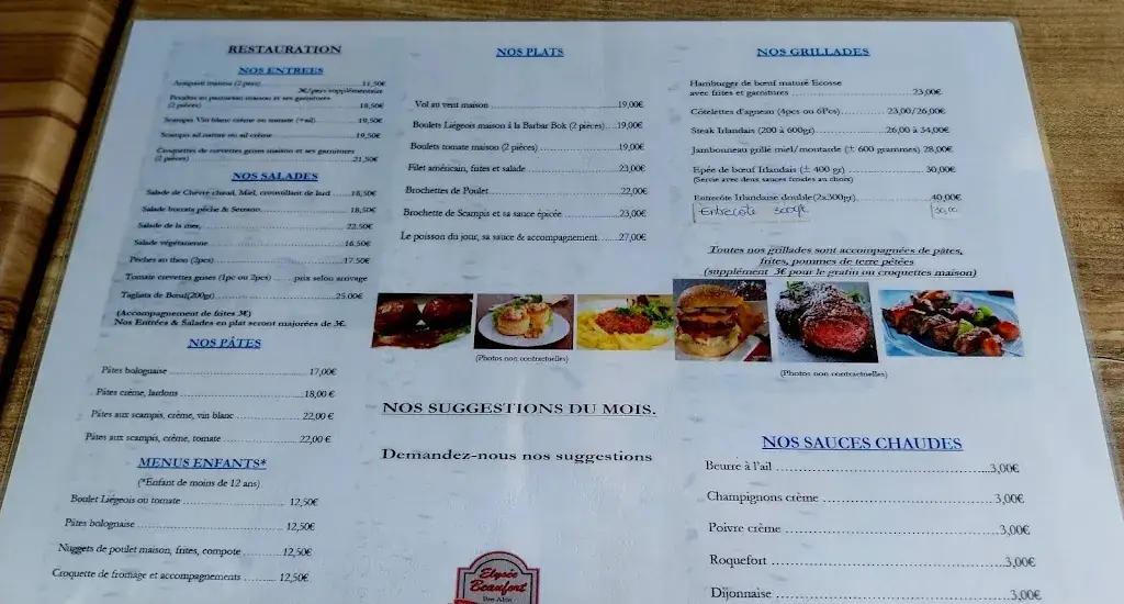 Menu_Taverne-Brasserie 'L'Elysee Beaufort'_Huy_image_3