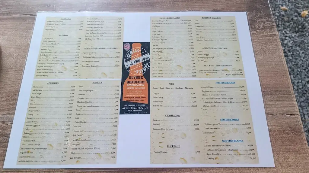 Menu_Taverne-Brasserie 'L'Elysee Beaufort'_Huy_image_4