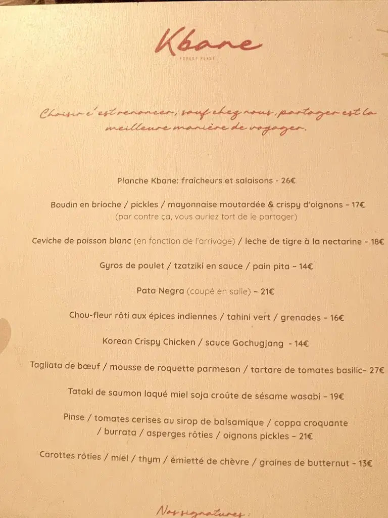 Menü_Kbane restaurant_Hulpe_Bild_1
