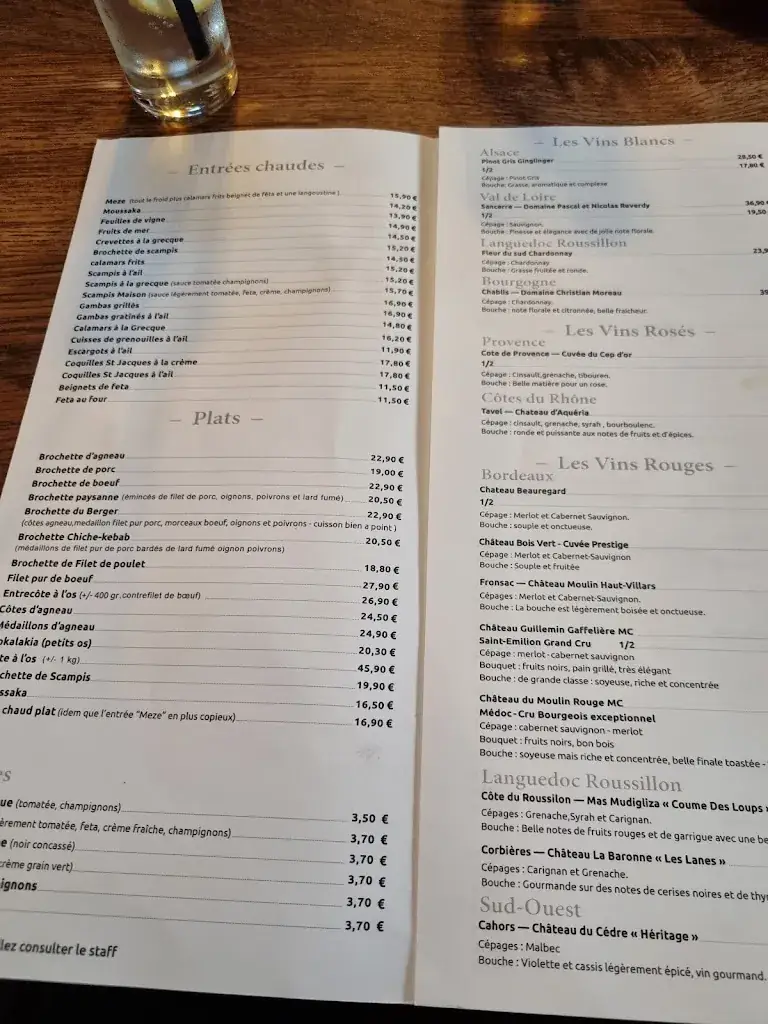 Menu_La Maison Du Berger_Jurbise_image_1