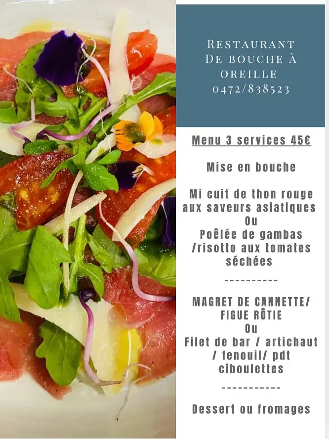 Menü_De Bouche à Oreille_Jurbise_Bild_1