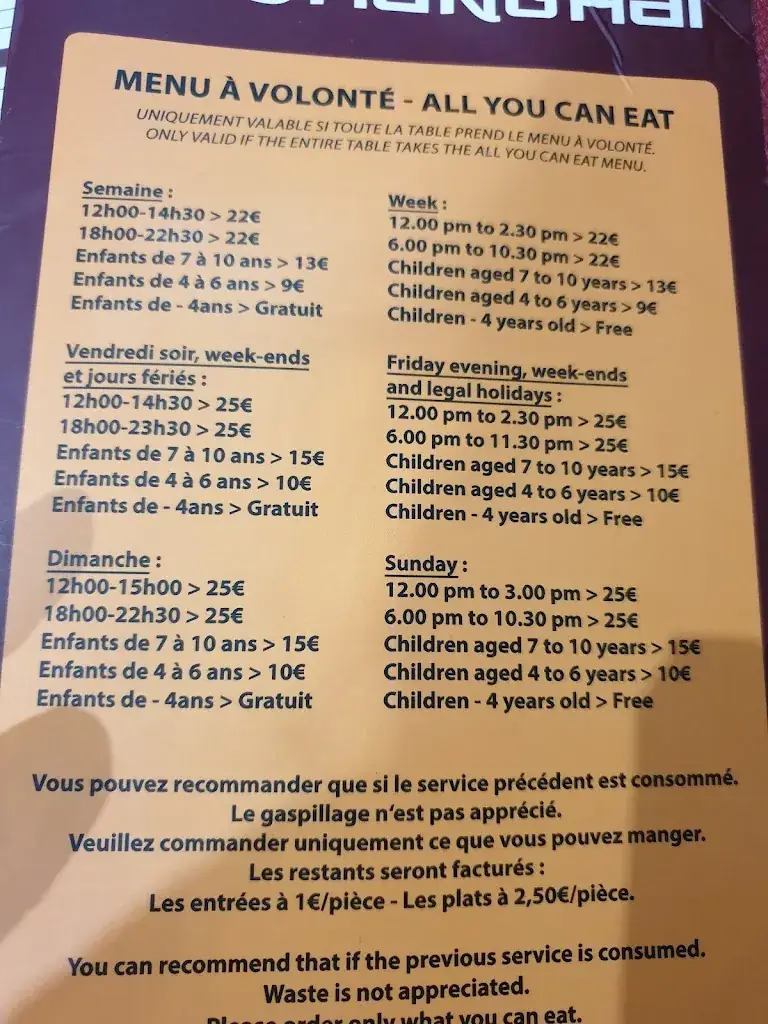 Menu_Le Shanghai à Lens_Lens_image_4