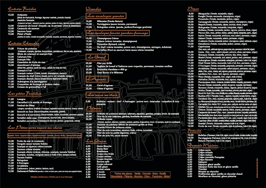 Menü_L'Antica Roma_Louvière_Bild_3