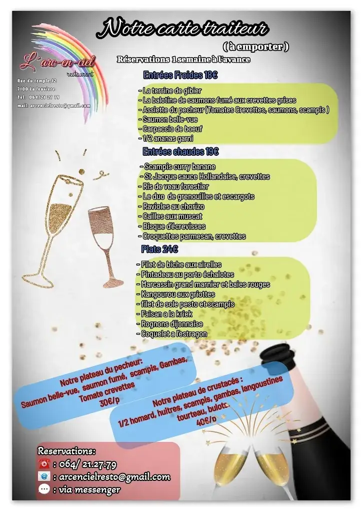 Menü_L'Arc-en-Ciel_Louvière_Bild_2